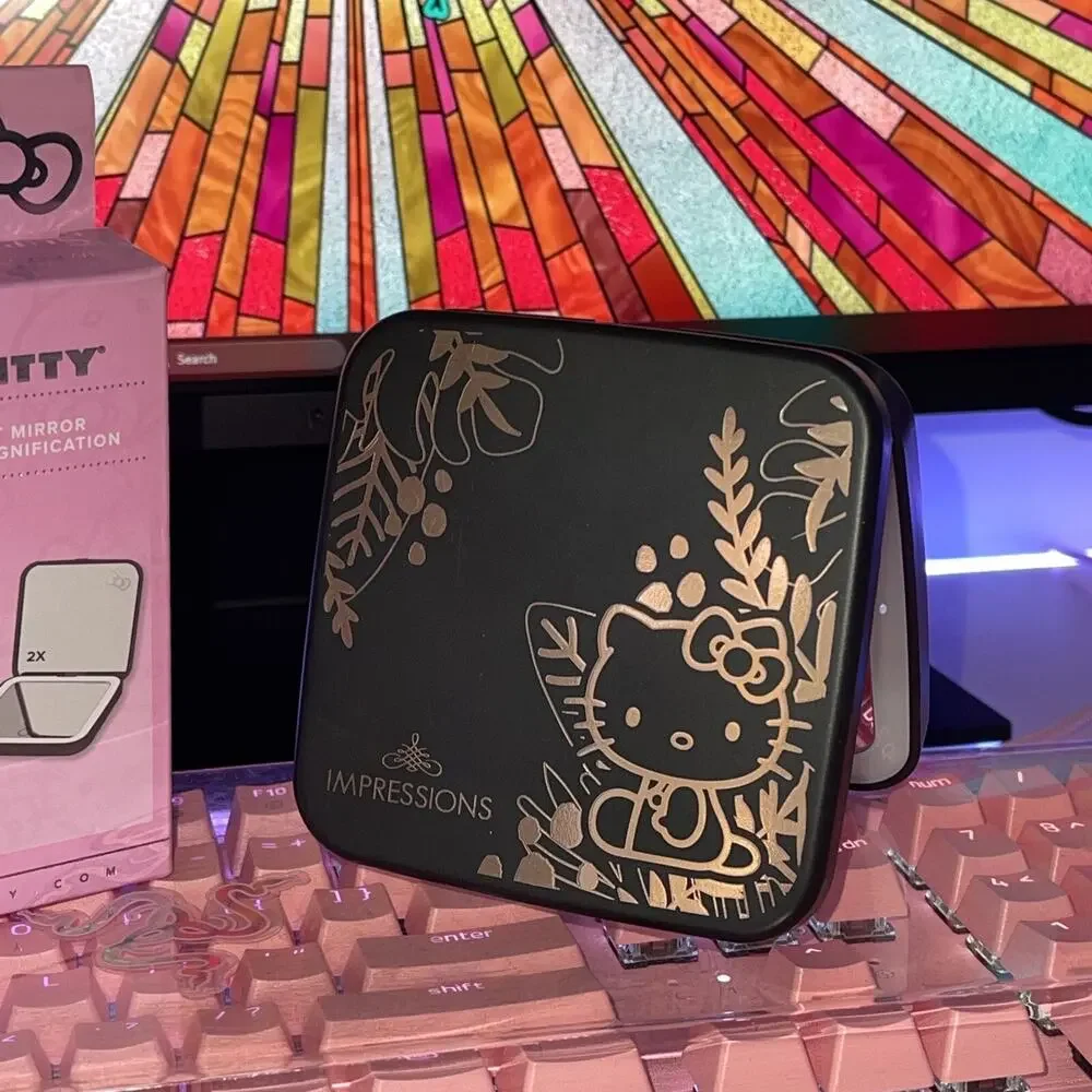Impressions Vanity Hello Kitty Compact Mirror Black Touch Sensor Dimmer Sanrio